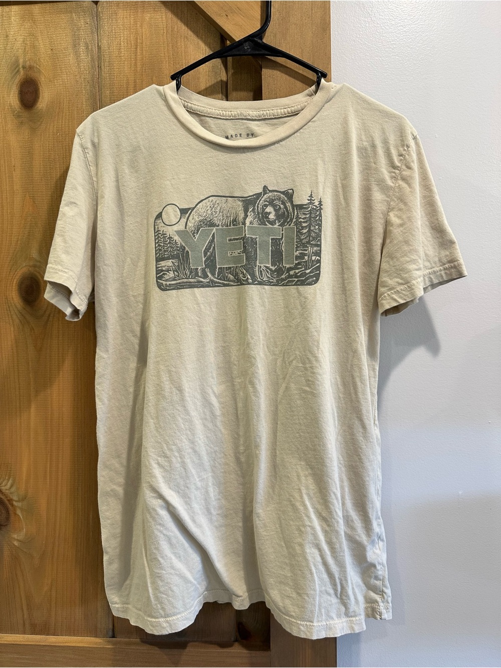 Yeti Cream Short Sleeve Tee with Forest Bear Graphic